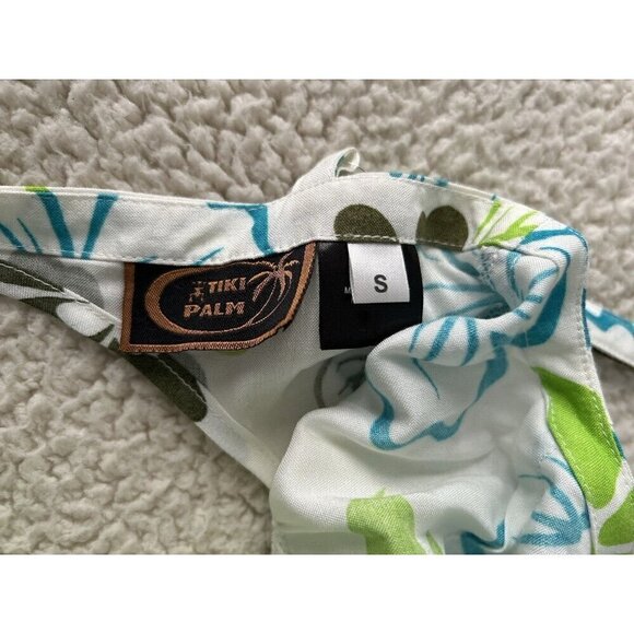 Tiki Palm Women White Floral Slip Style Asymmetrical Hem Cocktail Dress Size S - Picture 4 of 8